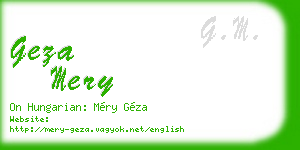 geza mery business card