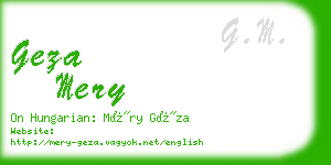 geza mery business card